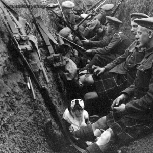 Troops waiting in trench