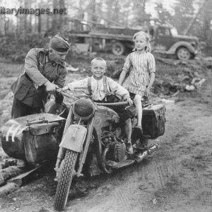 German soldier with Finnish kids