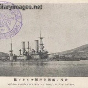 Russian battleship Poltava sunk at Port Arthur