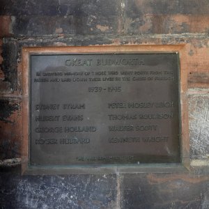 Great Budworth Cheshire Church War Memorial ( WW2 Fallen)