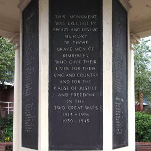 Kimberley War Memorial. The fallen (1)