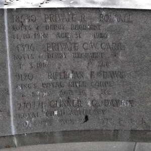 Screen wall at Cross of Sacrifice. Park Cemetery, Ilkeston, Derbyshire (1)