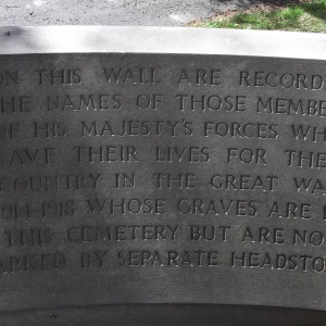 Screen wall at Cross of Sacrifice. Park Cemetery, Ilkeston, Derbyshire (5)