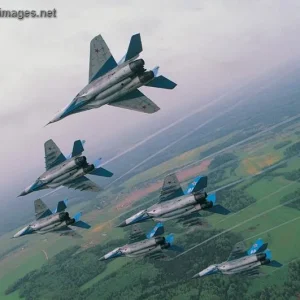 Strizhi (swifts) piloting team flies in wedge formation