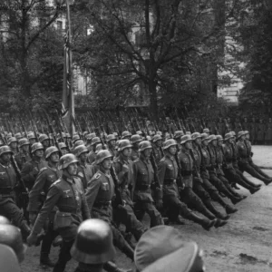 German troops parade through Warsaw, Poland