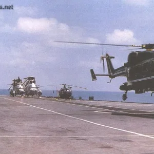 Indian Navy - HAL Dhruv landing on INS Viraat