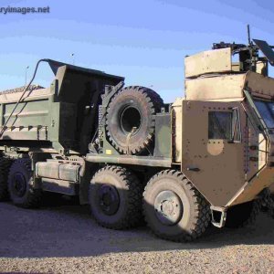 Combat dump truck in Iraq