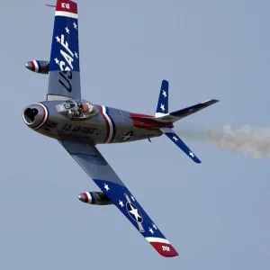 Dale Snodgrass in his Korean War-era F-86 Sabre