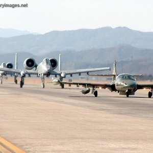 South Korean Air Force A-37 leads two A-10's