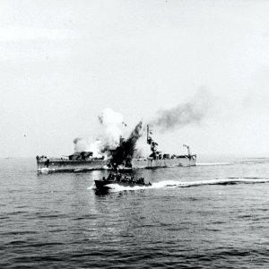 USS Savannah just after being hit (1)