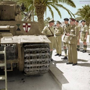 King George VI inspecting Panzer VI Tiger 1 N°131