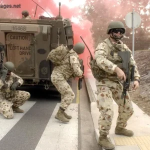 Soldiers respond to a 'contact' during training