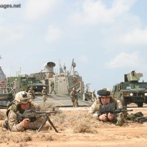 U.S. Marines conduct perimeter security