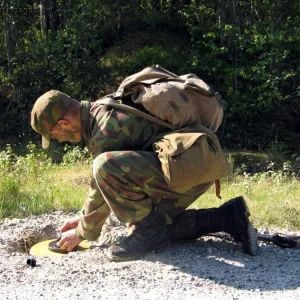 Ranger placing a landmine at Ex Krpp 2005