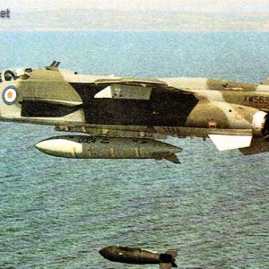 RAF Jaguar releases 1000lb Bomb