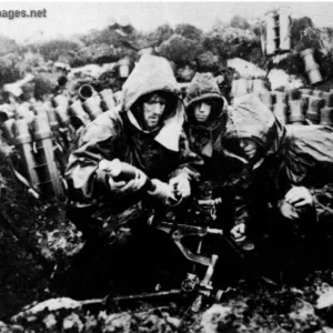 81mm mortar crew of 42 Cdo.RM on Mt. Kent