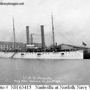 USS Nashville (PG-7) At the Norfolk Navy Yard