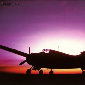 Military Equipment at Sunset