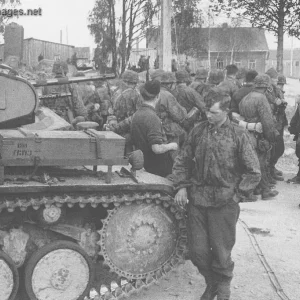 Men from SS-Division Nord and a Pz.Kpfw II