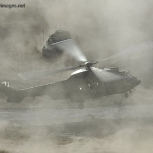Dutch Air Force Cougar drops-off Dutch engineers