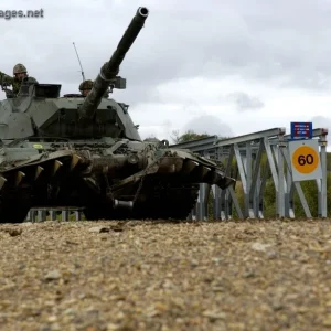 Leopard C2 mine clearing plough tank