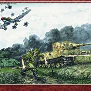 Tiger I Kursk advance with Stuka Cover