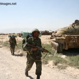 Afganistan Army soldiers marching in Kabul