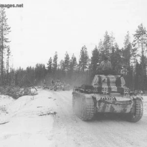 Pz.Kpfw II -tanks with winter camouflage in Kiestinki