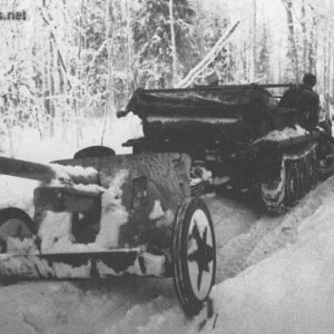 Sd.Kfz 10 tows a 5cm PaK 38 in Lapland