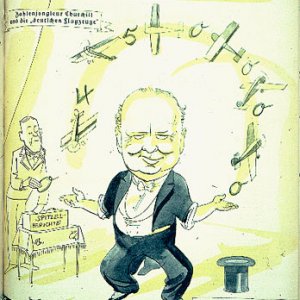 Nazi Cartoon - Churchill Juggles The Truth