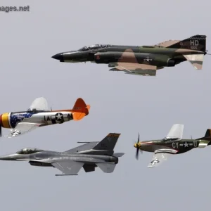 F-4, P-47, F-16 and P-51