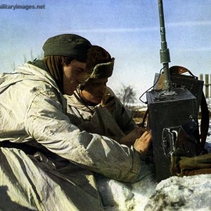 Artillery crew and radio