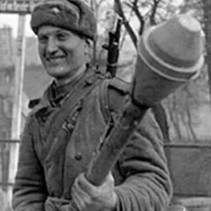 Russian soldier with a Panzerfaust