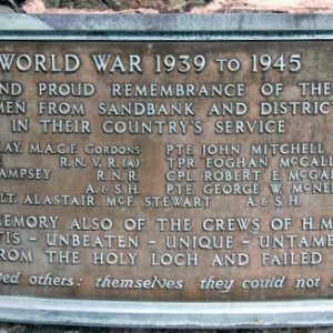 War Memorial, Sandbank