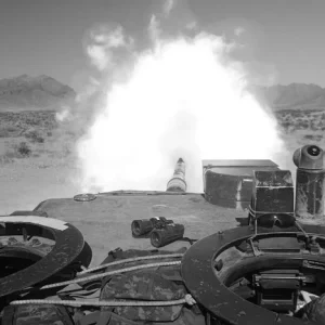 Leopard tank firing