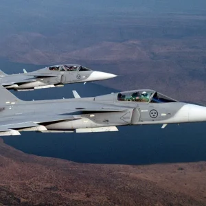 A pair of Gripen fighters