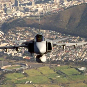 A Gripen over Capetown