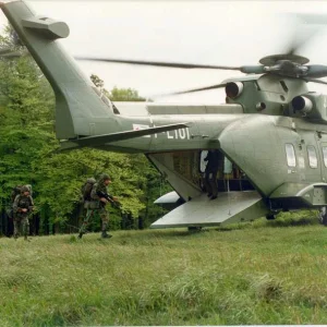 Troops boarding a Merlin