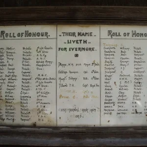 Brimpsfield Church Roll of Honour Gloucestershire