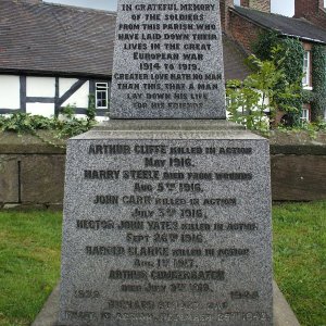Astbury War Memorial, Cheshire