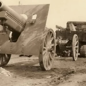 Russian Gun towed by STZ - 5 tractor