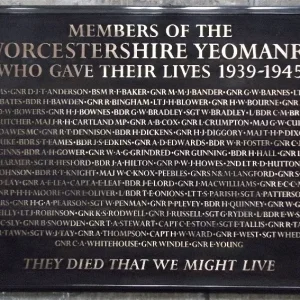 Worcestershire Yeomanry Memorial WW2