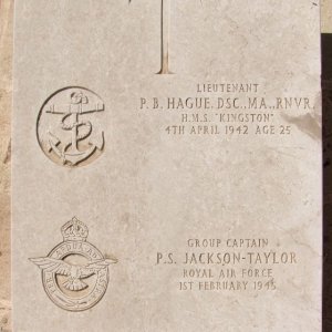 Peter Birkett Hague DSC  MA,  Philip Stuart Jackson-Taylor