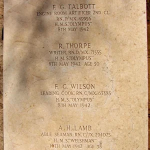 Frederick George TALBOTT.  Richard THORPE.  Frederick G WILSON.  Arthur Hutchings LAMB
