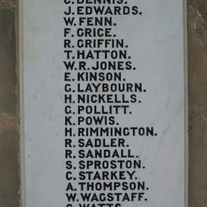 Frazeley War Memorial, Staffordshire