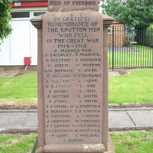 Knutton War Memorial Staffordshire