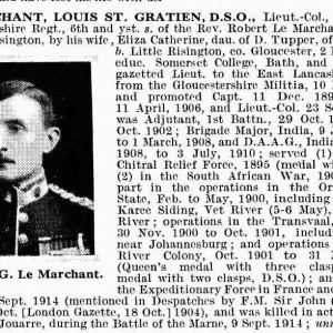 Marchant Le, Louis St Gratien D.S.O.