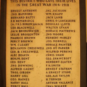 Ripley Church War Memorial, Derbyshire