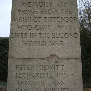 Tittensor War Memorial, Staffordshire