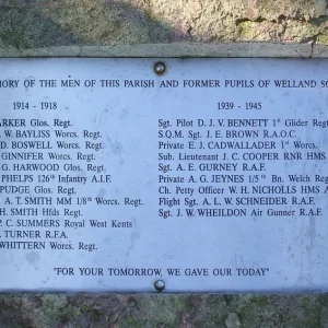 Welland School War Memorial, Worcestershire